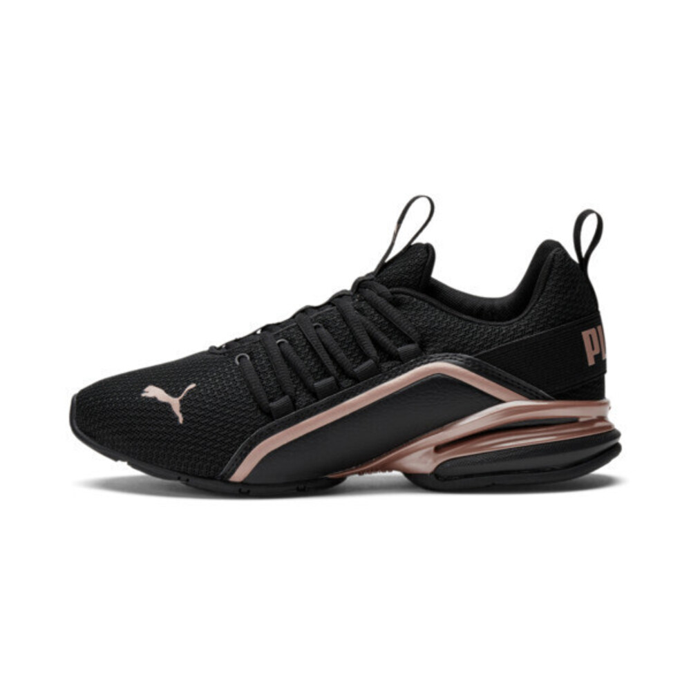 PUMA Womens Axelion Running Shoe, Puma Black-Rose Gold, 6.5 Wide
